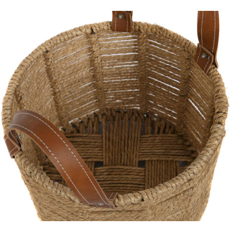 Corbeille Set 2 Corde Métal 32X32X39 Marron
