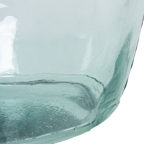 Vase En Verre Recyclé Style Méditerranéen - Forme Lisse Irrégulière - Couleur Bleu Marine - Décoration Maison Artisanale - 10