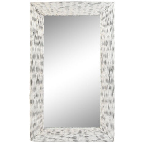 DKD Home Decor Miroir mural Cottage blanc 87x147 cm (1/3)