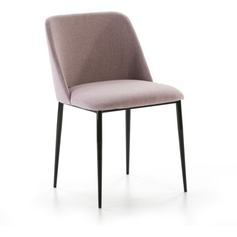 Chaise 56x52x77 Métal Noir/Tissu He512-12 Rose (1/3)