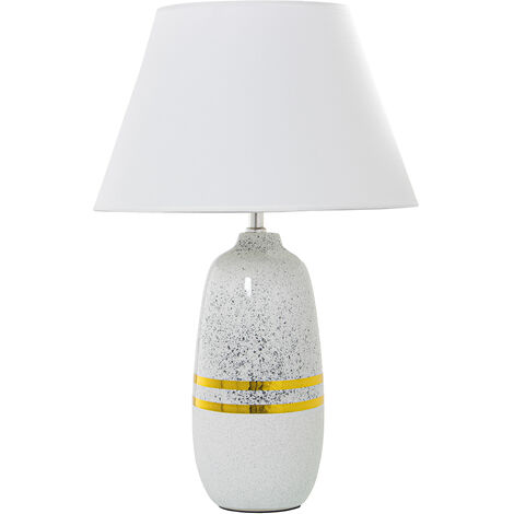 Lampe Céramique Argent/Blanc+52728, 1Xe27, Max.60W Non In °35X54 Cm Base:°13,5X38 Cm (1/4)