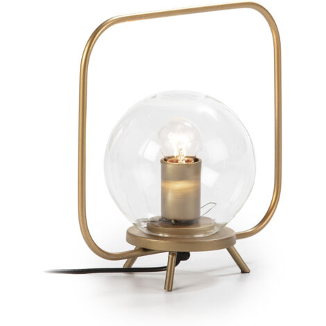 Lampe de Table 29x15x28 Verre/Métal doré (1/2)