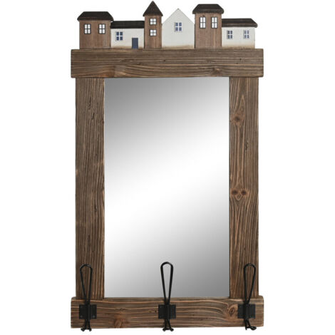 Miroir Paulownia Métal 40X9X68 Portemanteau Porté (1/4)
