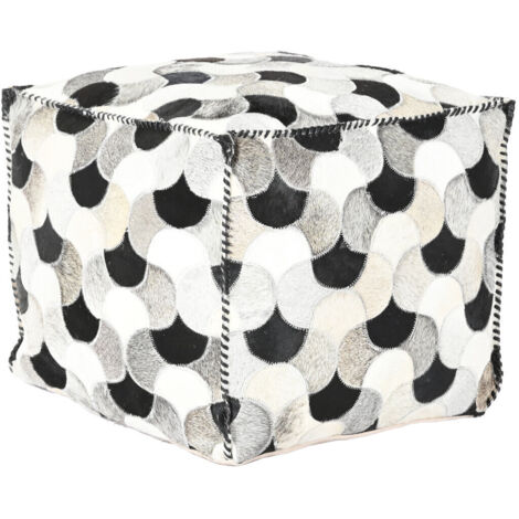 Pouf Cuir Polyester 45X45X40 Losanges Marron (1/4)