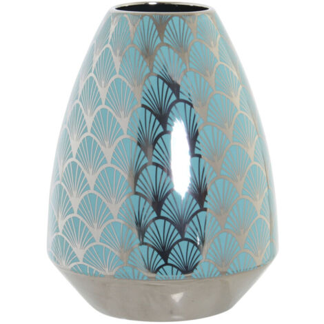 Grand Vase Goebel Spirulina, Porcelaine Biscuit Turquoise, 40 Cm, Neuf