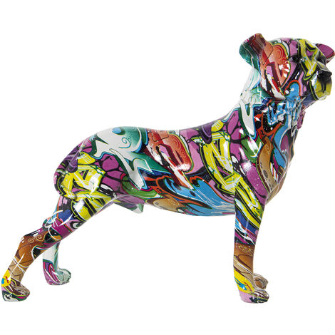 Figurine de chien en résine graffiti multicolore 29X12X24 Cm (1/4)