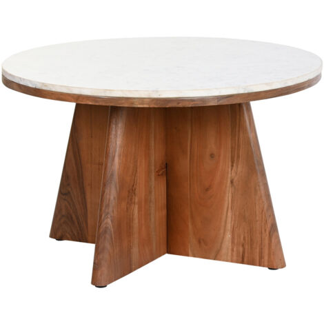 fh-deco DKD Home Decor Marmo Acacia Table Basse Blanc Marron (1/4)