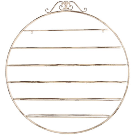 DKD Home Decor Portabottiglie métal blanc finition vieillie (1/4)