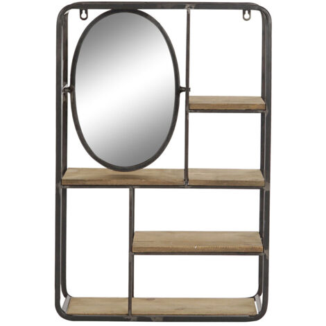 DKD Home Decor Étagère noire et marron clair moderne 39,5x13,5x60 cm (1/5)