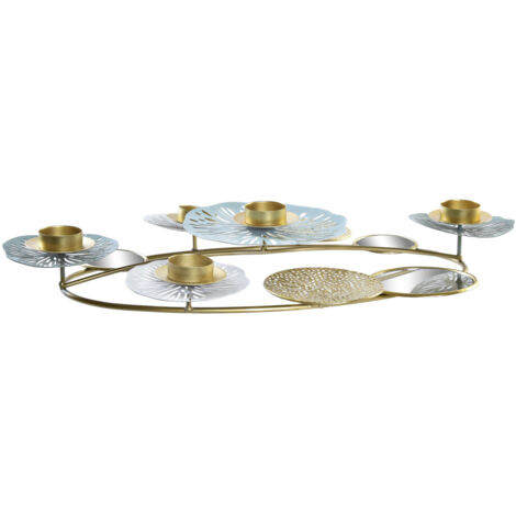 dkd-home-decor Nenúfar candelabre métal doré 54x33x8 cm (1/3)