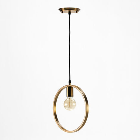 Plafonnier 30x4x31 Métal Doré avec Ampoule (1/2)