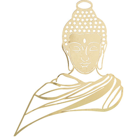 Ornement mural en métal Bouddha doré 63X66X2 Cm (1/4)