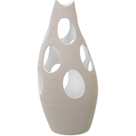 Vase Céramique 50 Cm Rayé Brut Trous Cercles °23X50 Cm (1/3)