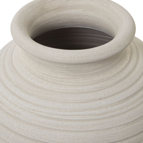 Vase Céramique 60 Cm Ondulé Blanc Mat °28X60 Cm