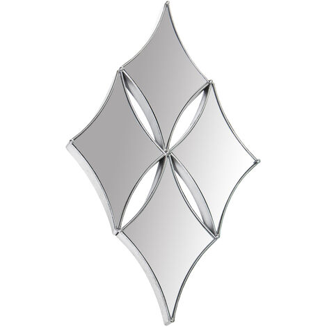 Miroir en métal argenté 54X6X89 Cm, chaque largeur: 24X41 Cm (1/3)