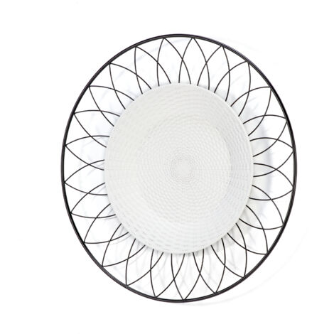 Sculpture 78x7x78 Métal noir/Synthétique blanc (1/4)