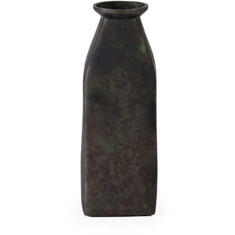 Vase 14x14x38 Oxyde de Métal Vert (1/2)