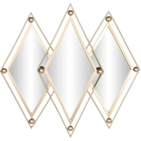 Miroir Métal Miroir 80,5X2,5X80 Doré (1/4)