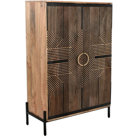 Armoire Bois Mangue 85X38X134 Taillé Noir (1/5)