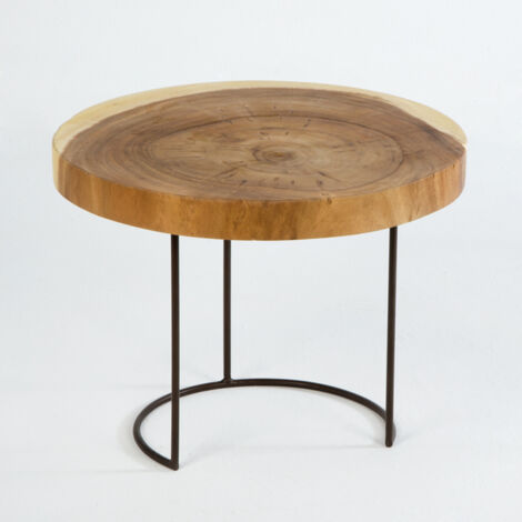 Table Auxiliaire 50X50X38 Env. Métal/Bois naturel (1/4)