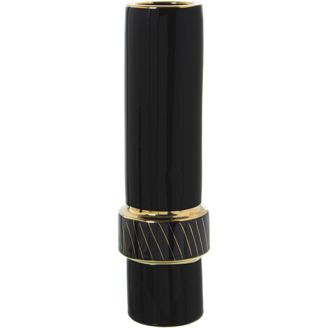 Vase Céramique Noir/Or °11X38 Cm (1/2)