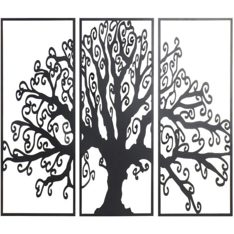 DKD Home Decor Décoration murale 3 pièces Noir Métal (1/3)