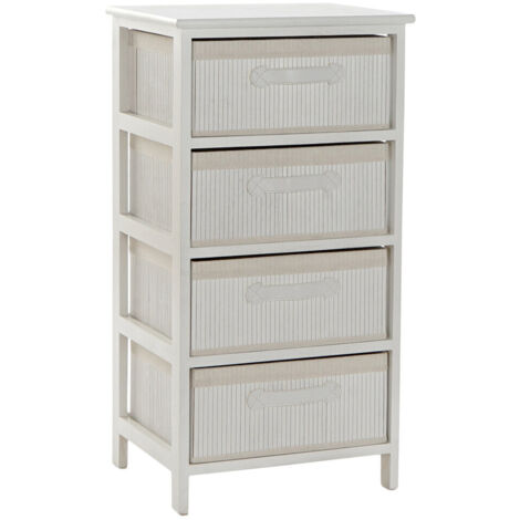 DKD Home Decor Caisson à Tiroirs Blanc 4 Tiroirs (1/4)