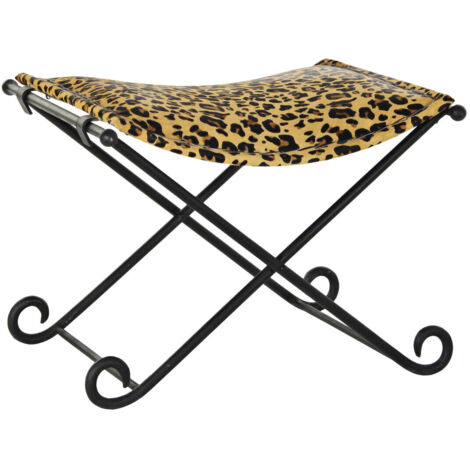DKD Home Decor Poggiapiedi Noir Léopard 55x45x41 cm (1/4)