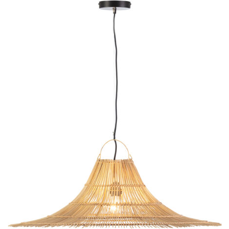 Plafonnier 80x80x33/200 Rotin Naturel (1/4)