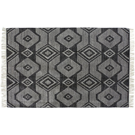 DKD Home Decor Tapis Coton Blanc et Noir 200x290 cm (1/5)