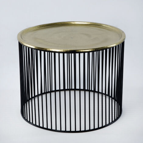 Table d'appoint 56x56x42 fer noir/or (1/3)
