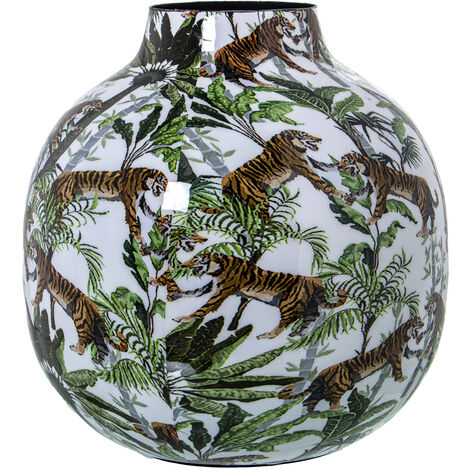 Vase Métal Émaillé Tigres °21X21 Cm (1/5)