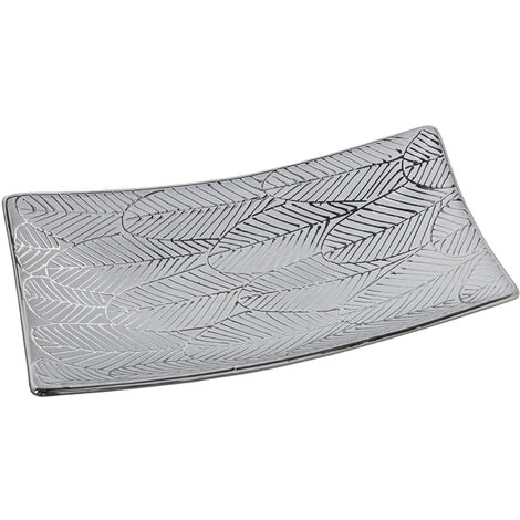 Centre Rect. Céramique Blanc/Argent 40X20X9 Cm (1/3)