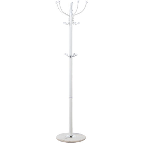 Porte Manteau En Métal Blanc Base Marbre, Non Pivotant °37X166 Cm, Epaisseur Base:2 Cm (1/4)