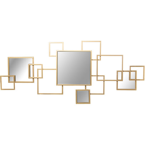 Cadre photo mural en verre et métal doré avec chaînette 24X18cm GOLD