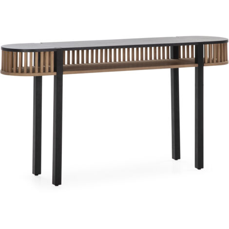 Console 150x33x80 Bois Sable/Noir/Métal Noir (1/4)