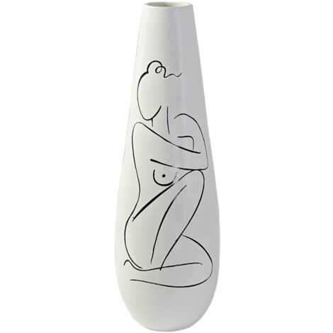 DKD Home Decor Abstracto Vase Blanc 31.5x31.5x95.5 cm (1/4)