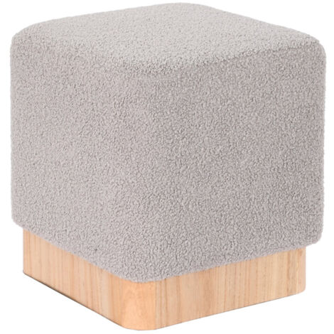 Repose-Pieds Polyester 38X38X40 Borreguito Gris (1/5)
