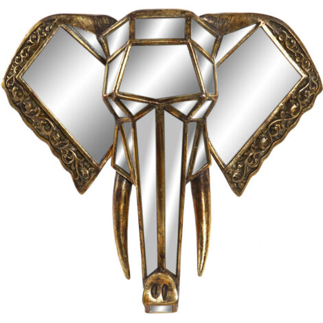 DKD Home Decor Miroir Eléphant Doré Résine 41x11x38 cm (1/3)