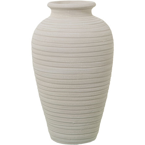 Vase Céramique 40 Cm Ondulé Blanc Mat °24X40 Cm