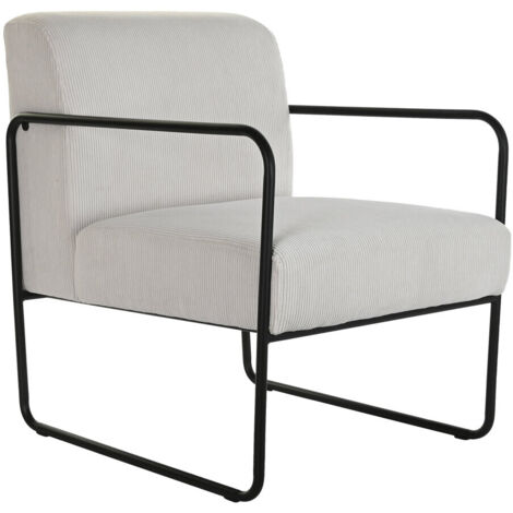 DKD Home Decor Fauteuil Moderne Blanc et Noir 64x74x79 cm (1/5)