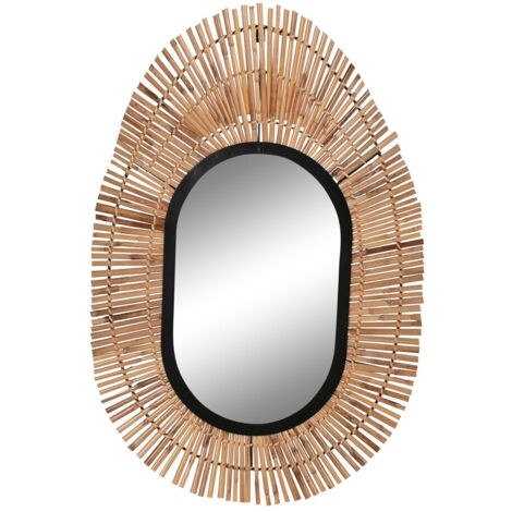 DKD Home Decor Miroir mural noir et naturel 63x92 cm (1/3)