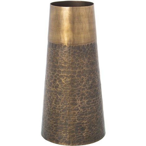 Vase en Aluminium Finition Laiton Vieilli Mat °19X39 Cm (1/5)