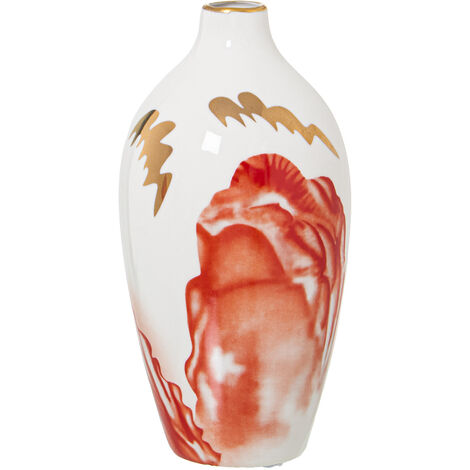 Vase Céramique Blanc/Saumon/Or °10X20 Cm (1/2)
