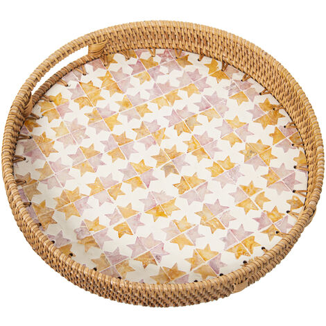 Plateau Nacre/Rotin °33X5 Cm (1/4)