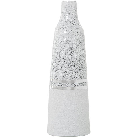 Vase Céramique Argent/Blanc °14X42 Cm (1/3)
