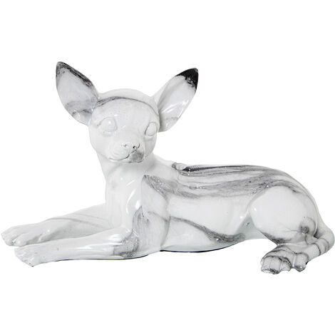Figurine de chien en résine finition marbre 28x14x16 cm (1/4)
