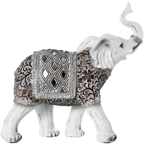 Figurine en résine éléphant blanc 26,5x9,5x25,5 cm (1/2)