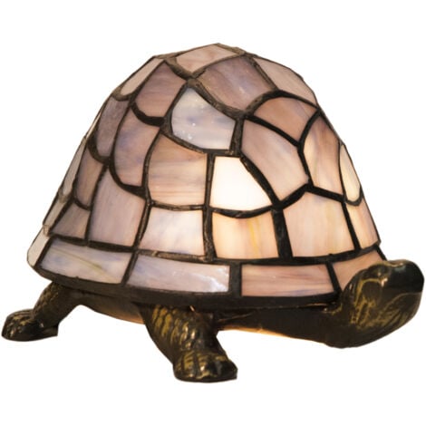 Lampe figurine tortue Tiffany bleue