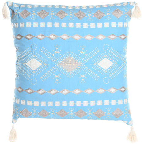 DKD Home Decor Coussin bleu et blanc 60x20x60 cm (1/3)